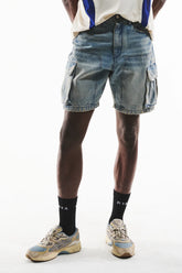 RTA Joseph Frayed Indigo Dusk Shorts at Gravity NYC